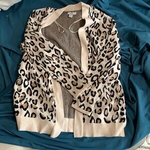 Long sleeve animal print cardigan